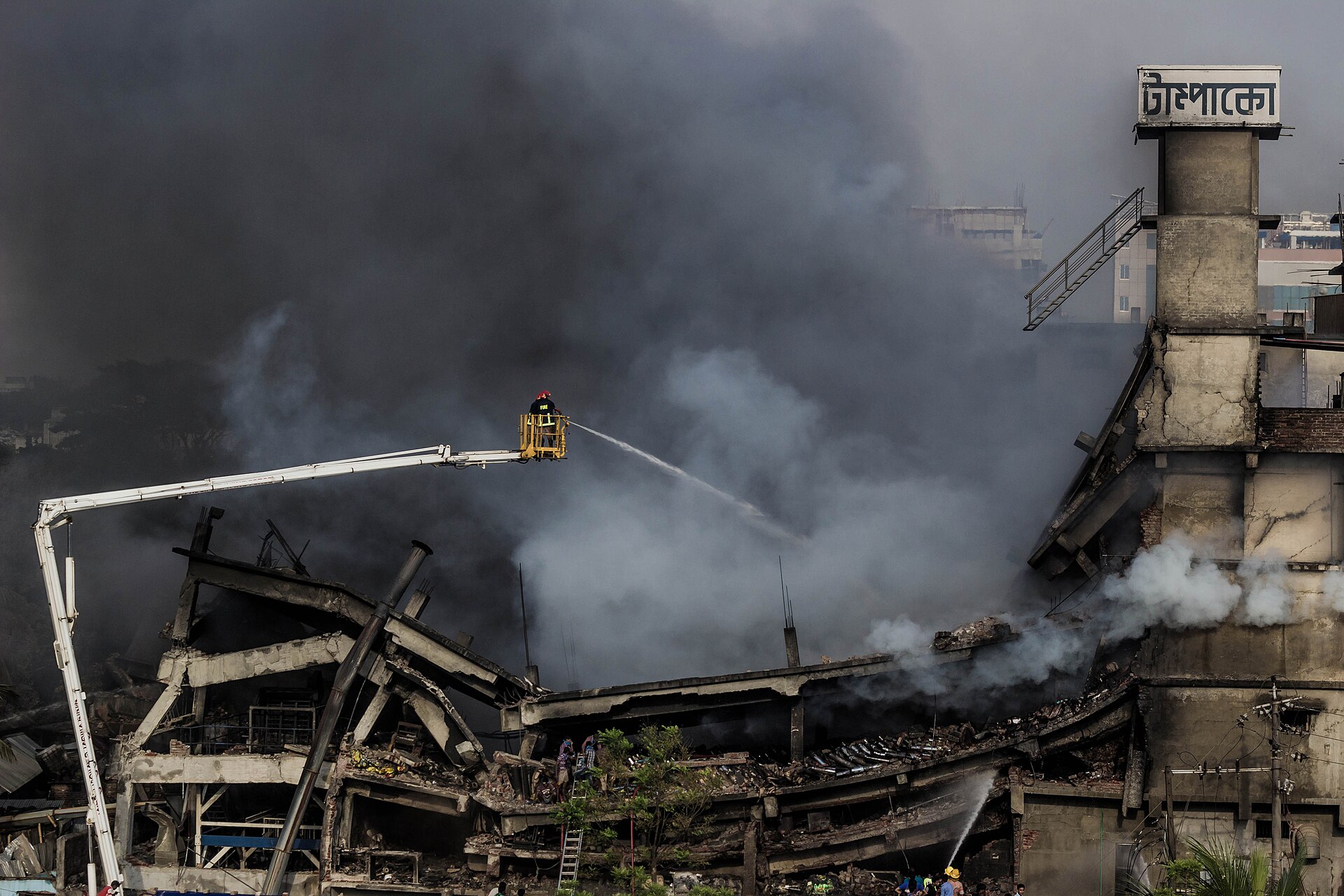 Aftermath of the 2016 Tampaco Foils factory fire in Tongi, Bangladesh